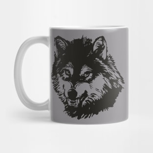 Black and White Angry Wolf Mug